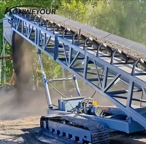 สายพานลำเลียงเข็มขัดมือถือพร้อมบูม